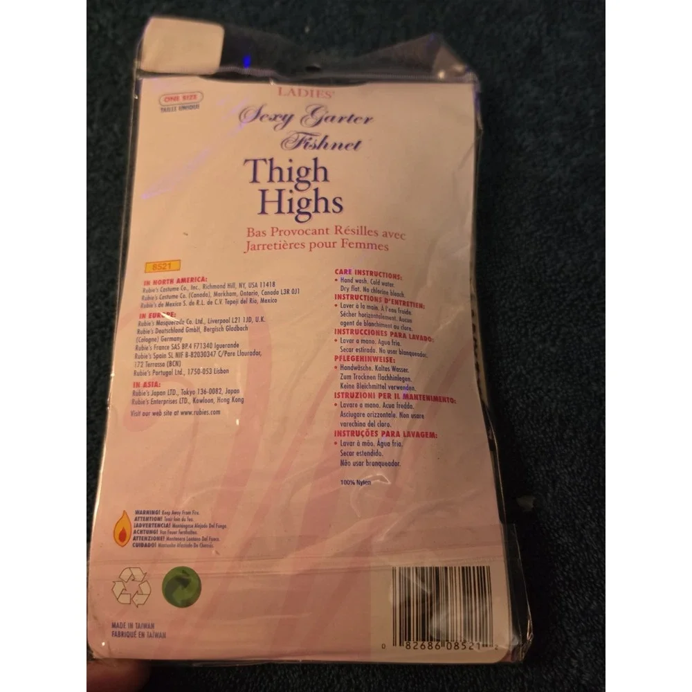 Vtg New Old Stock Sexy Fishnet Tights Black ladies Rubies 8521